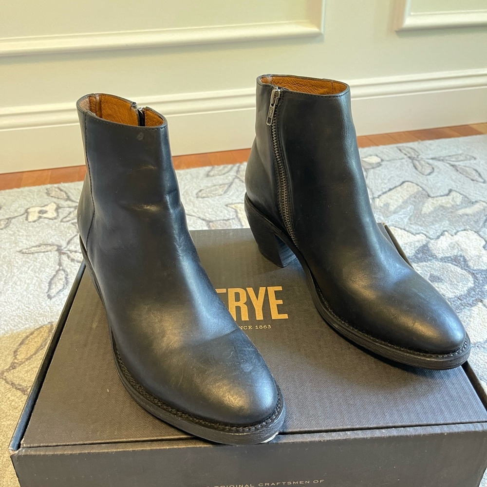 Frye Black Leather Chelsea Boots